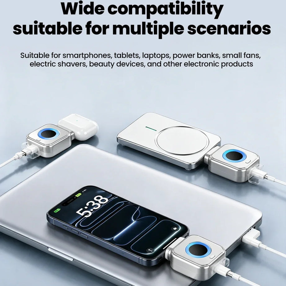 USB C Phone Fully Charged Intelligent Separator Type-C 140W Fast Charging Adapter Phones Full Charge Auto Power Cut Off Charger