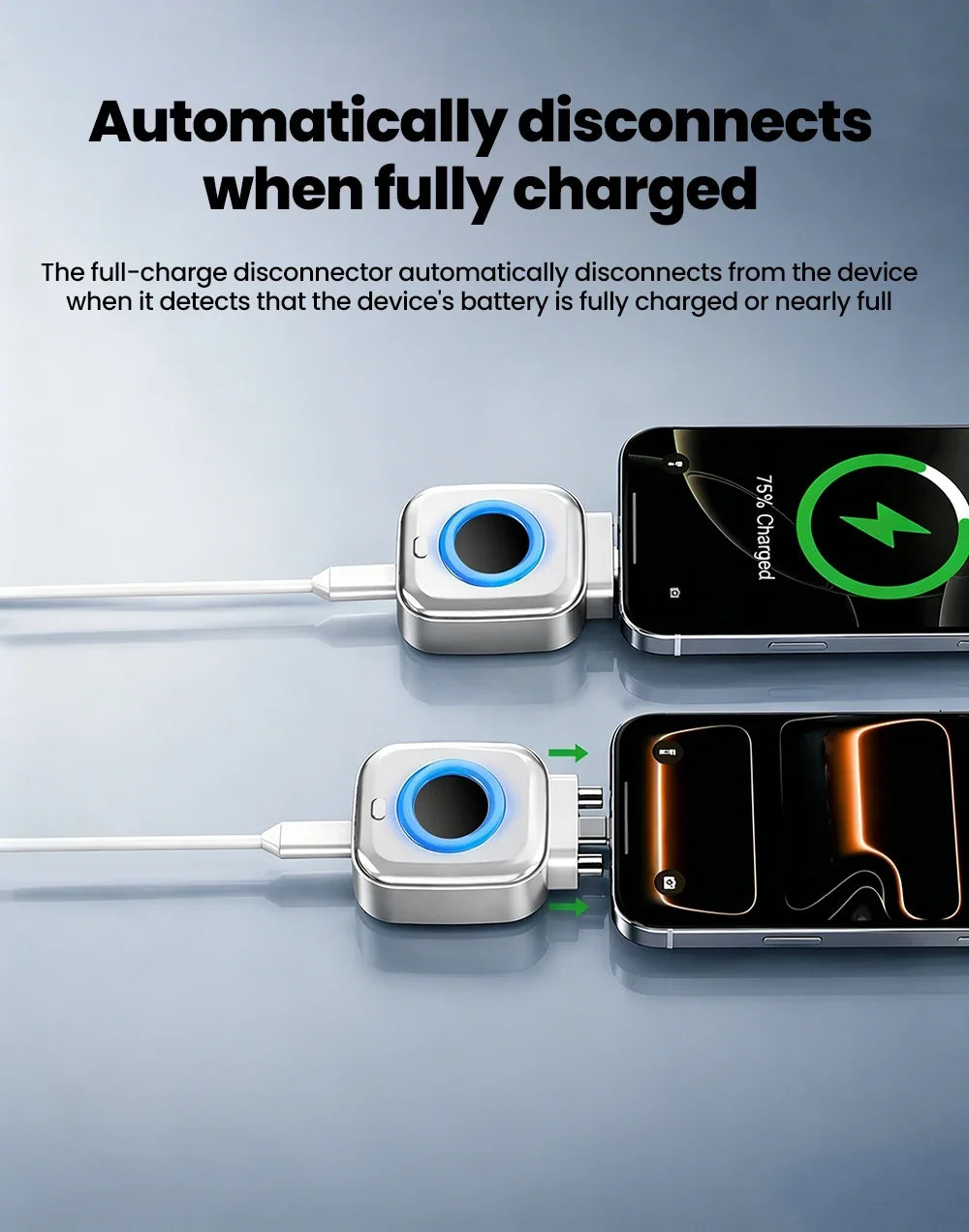 USB C Phone Fully Charged Intelligent Separator Type-C 140W Fast Charging Adapter Phones Full Charge Auto Power Cut Off Charger