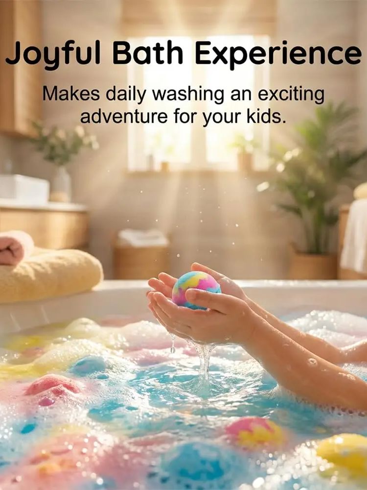 Ocean Bath Salt Ball Bath Bombs for Kids, 12-Pack with Surprise Inside, Bath Bombs, Easter Basket Stuffers Egg Fillers