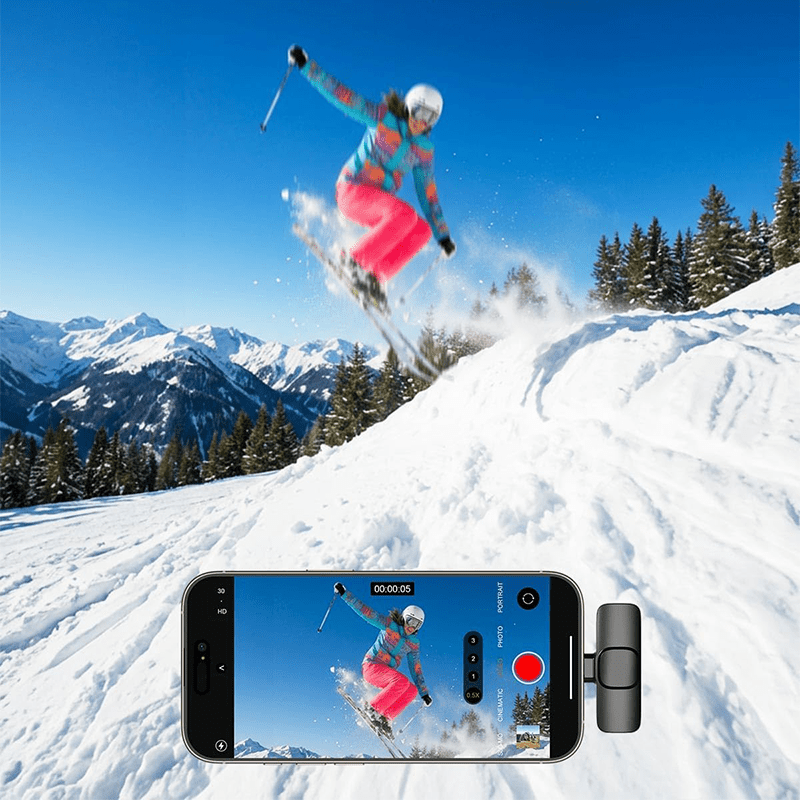 Wireless Lapel Microphone for iPhone, iPad, Mini Video Recording Mic for Interview Video Podcast Vlog Noise Reduction