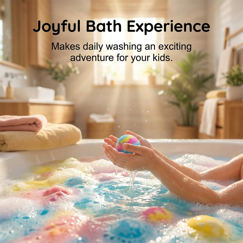 Ocean Bath Salt Ball Bath Bombs for Kids, 12-Pack with Surprise Inside, Bath Bombs, Easter Basket Stuffers Egg Fillers