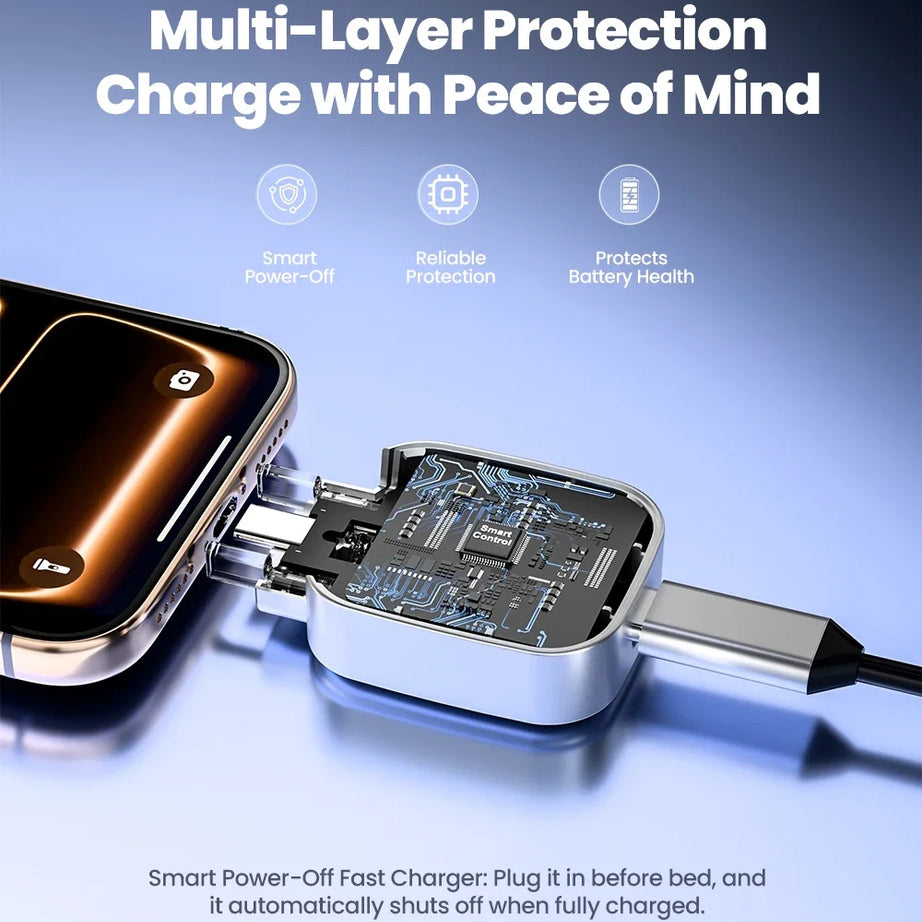 USB C Phone Fully Charged Intelligent Separator Type-C 140W Fast Charging Adapter Phones Full Charge Auto Power Cut Off Charger
