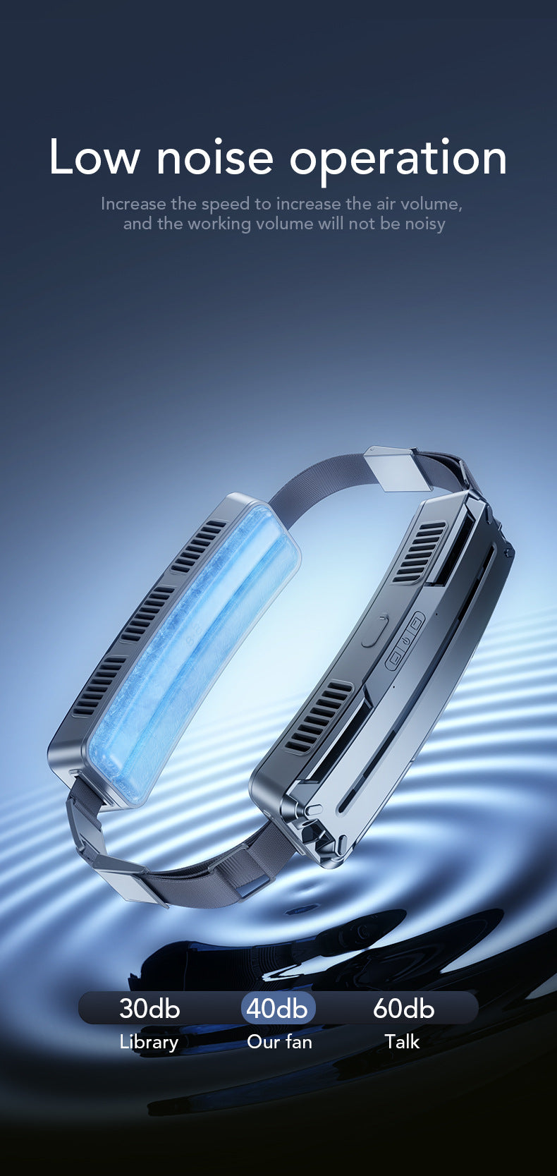 USB Rechargeable Ice Cooling Belt Fan Outdoor Sports Cooling Mini Portable USB Waist Fan Long Battery Life for Running Hiking