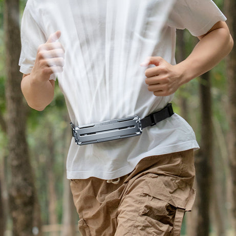 USB Rechargeable Ice Cooling Belt Fan Outdoor Sports Cooling Mini Portable USB Waist Fan Long Battery Life for Running Hiking