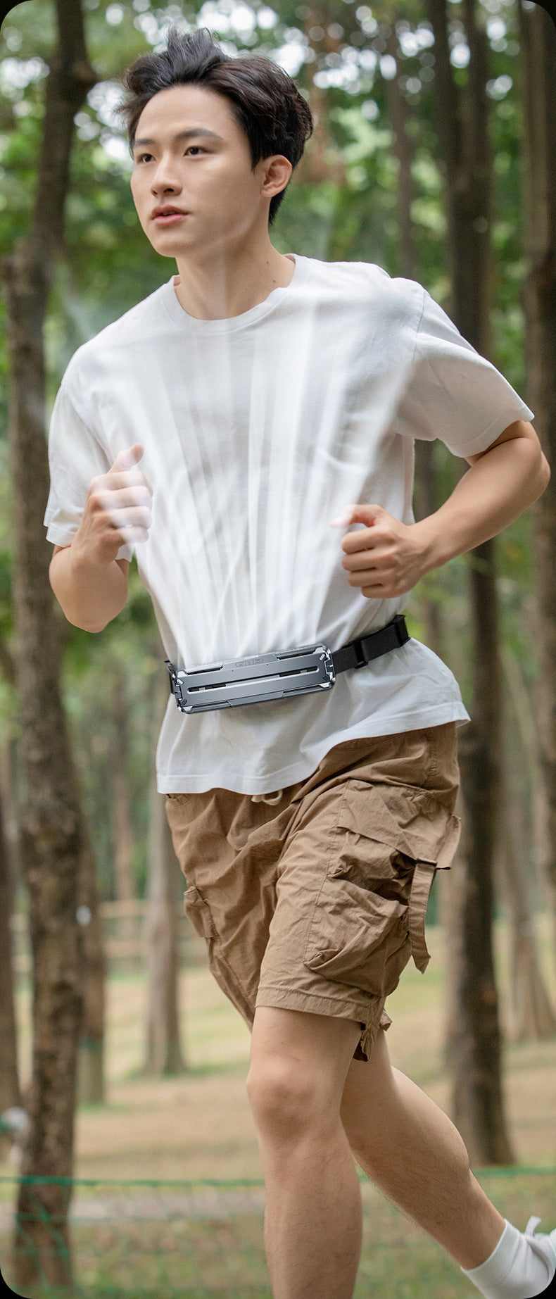 USB Rechargeable Ice Cooling Belt Fan Outdoor Sports Cooling Mini Portable USB Waist Fan Long Battery Life for Running Hiking