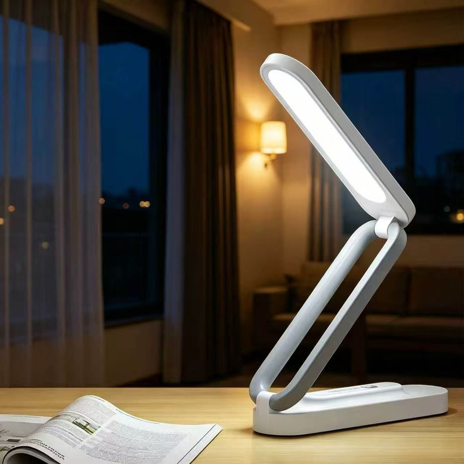 Foldable Rechargeable LED Desk Lamp, USB Charging Touch Control Dimmable Table Light, Portable Reading Lamp for Travel Study