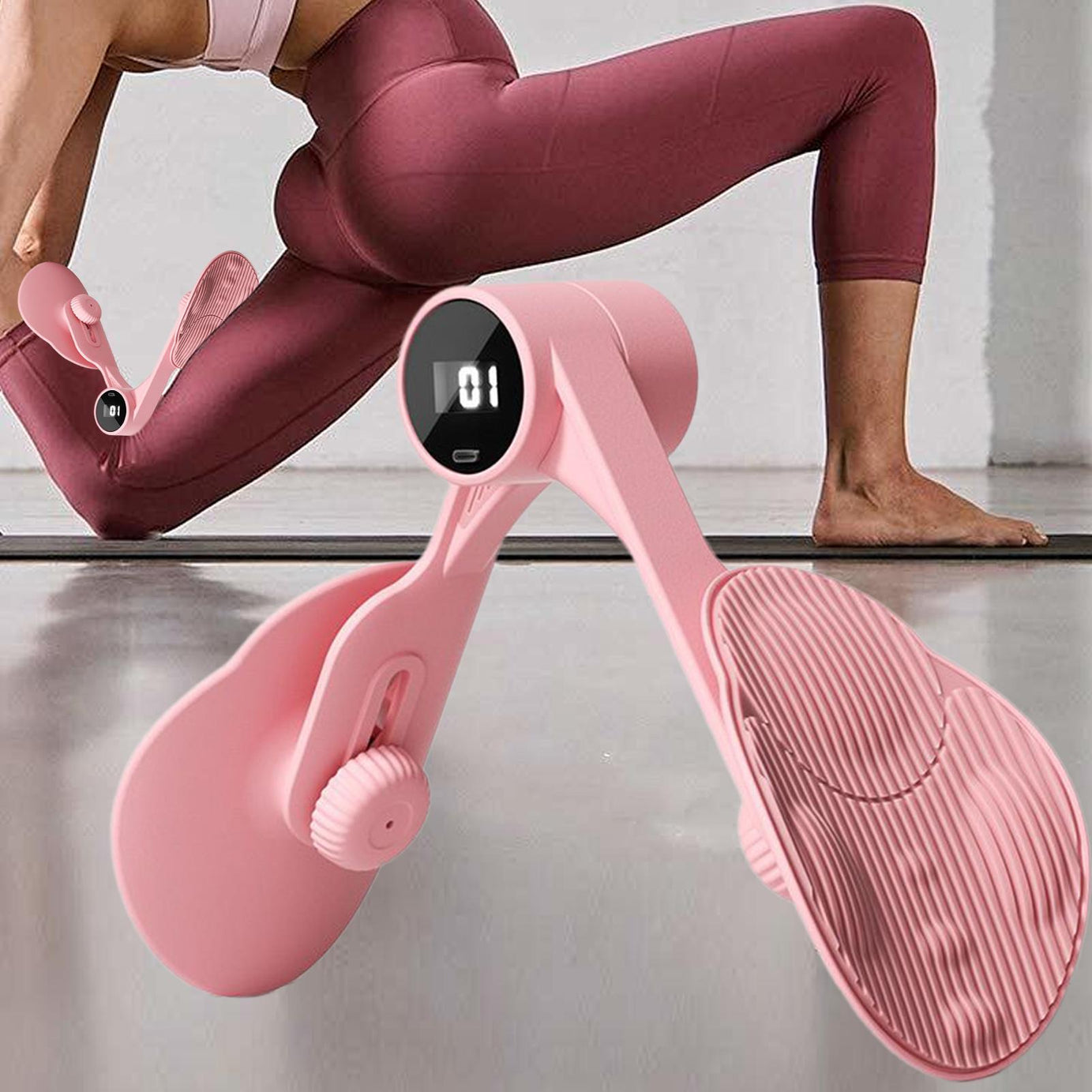 Pelvic Floor Muscle Trainer with Counter Kegel Exerciser Hip and Inner Thigh Exercise Equipment for Hip/Butt/Arm/Leg