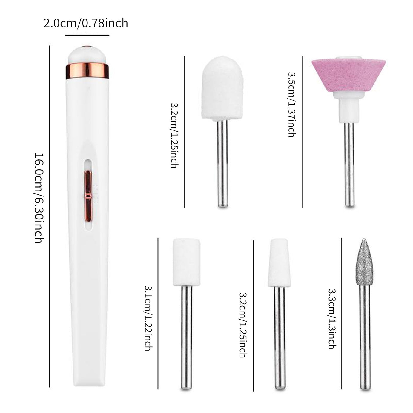 5 in 1 Electric Nail Art Polish Drill Machine USB Charging Portable Manicure Exfoliation Polishing Pen Acrylic Gel Remover Tools
