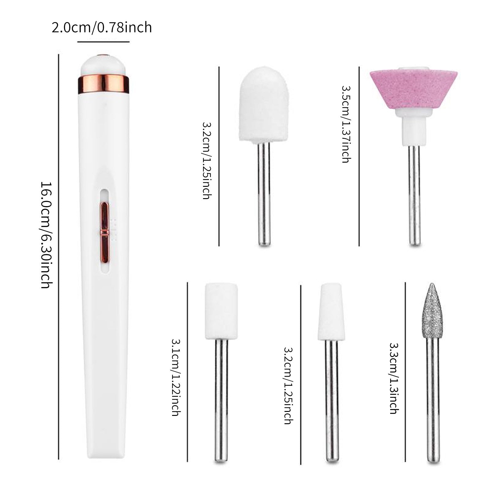5 in 1 Electric Nail Art Polish Drill Machine USB Charging Portable Manicure Exfoliation Polishing Pen Acrylic Gel Remover Tools