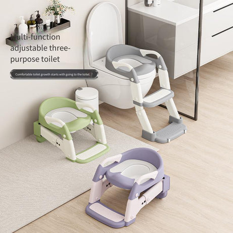 Kids Toilet Step Stool Potty Training Seat with Ladder Boys Girls Baby Toilet Seat Adjustable Step-on Stool for Adult Toilet