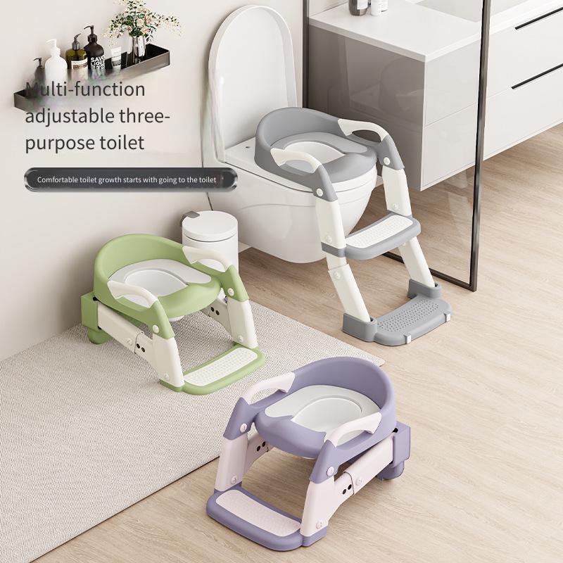 Kids Toilet Step Stool Potty Training Seat with Ladder Boys Girls Baby Toilet Seat Adjustable Step-on Stool for Adult Toilet