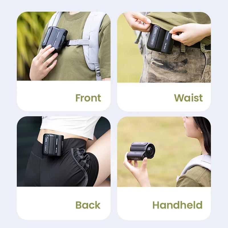 Cross-border waist-mounted fan, portable strong wind power, USB charging, outdoor activities, site mobile cooling
