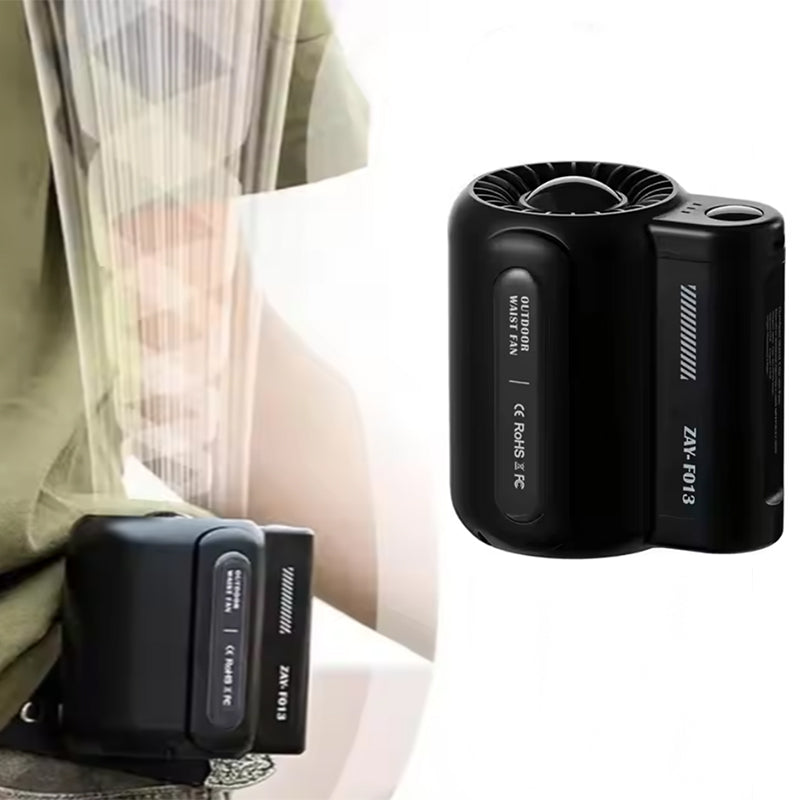Cross-border waist-mounted fan, portable strong wind power, USB charging, outdoor activities, site mobile cooling