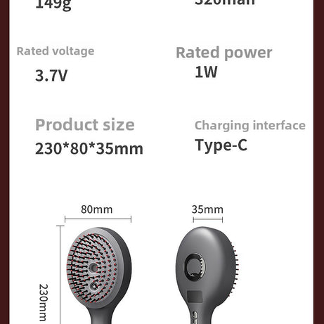 Electric Massage Comb Household Red Light Head Care Comb Essential Oil Atomization Vibration Scalp Hair Growth Instrument
