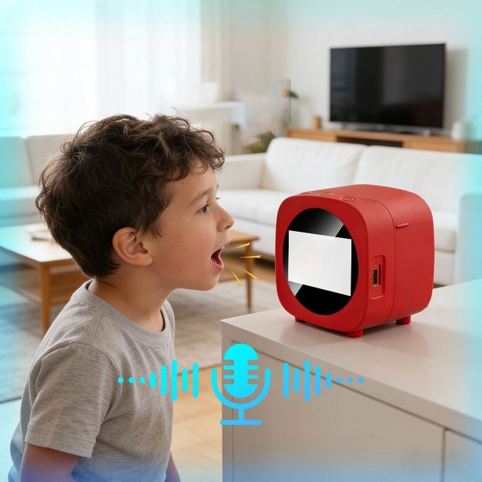 Ai Voice Command Thermal Printer Inkless Printing 203DPI 1300mAh for Creative Drawing Part Kids Photo Printer