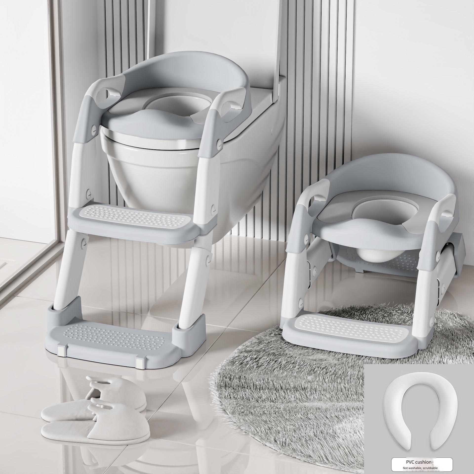 Kids Toilet Step Stool Potty Training Seat with Ladder Boys Girls Baby Toilet Seat Adjustable Step-on Stool for Adult Toilet